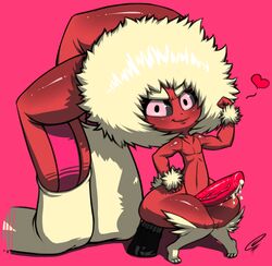 anthro brown_fur cum fur furry_ears heart long_ears lopunny male male_lopunny male_only male_pokemon nude penis pink_background pokemon pokemon_(species) smile solo squatting tagme zeeman