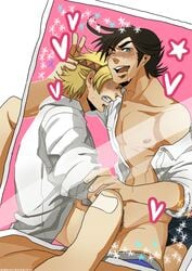 am battle_tendency boxers caesar_zeppeli jojo's_bizarre_adventure joseph_joestar male multiple_males photo_(object) tagme yaoi