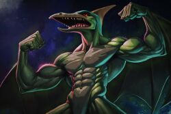 abs ai_generated anthro athletic athletic_anthro athletic_male beak biceps birdovo ghost glowing green_body green_scales horn male membrane_(anatomy) membranous_wings monster muscular muscular_anthro muscular_arms muscular_male night nude open_beak open_mouth pecs pterodactyl_ghost_(scooby-doo) pterodactylus pterosaur reptile scales scalie scooby-doo_(film) scooby-doo_(series) screaming sharp_teeth solo spirit teeth tongue triceps wings