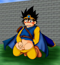 blush clothing cum dragon_quest dragon_quest_iii hero hero_(dq3) male male_only masturbation roto tagme yuta_thunder