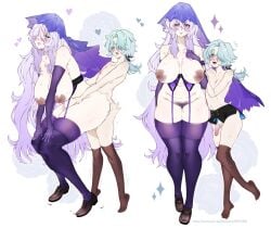 big_dom_small_sub black_swan_(honkai:_star_rail) blue_hair breasts colored cute_male embarrassed femboy femboy_on_female femboy_with_female femboydom femdom heart heart_symbol hearts_jack honkai:_star_rail huge_breasts hung_femboy light_skinned_female mature_female milf misha_(honkai:_star_rail) mommy otoko_no_ko romantic romantic_sex size_difference stockings straight_sex white_hair younger_male younger_penetrating_older