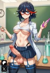 1futa ai_generated blue_eyes breasts cock colored dick erection futa_only futanari futanari futanari/female kill_la_kill light_skin light_skinned_futanari matoi_ryuuko multicolored_hair nickythecreator penis sexy sexy_body sexy_pose short_hair testicles uncensored veiny_penis