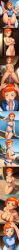 1boy1girl 1girl1boy ben_10 big_breasts green_eyes gwen_tennyson long_image looking_at_viewer orange_hair swimsuit vaginal_penetration