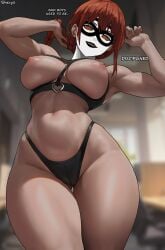 1girls 3rd_party_edit bare_legs bare_thighs big_breasts breasts chainsaw_man corpse_paint dominant_female facepaint female female_only femdom harness indoors leviathan_cross light-skinned_female light_skin long_hair looking_at_viewer makima_(chainsaw_man) mommy nipples nsfw pale-skinned_female pale_skin perfect_legs pink_nipples red_hair shexyo shiny_skin solo stomach thick_thighs thighs thighs_together white_facepaint