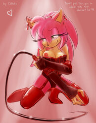 abstract_background amy_rose breasts cheetah_natz cheetahnatz eyelashes female female_only green_eyes headband heart hedgehog heels nipple_slip panties pink_fur sega smile smiling sonic_(series) whip