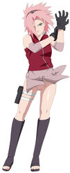 accurate_art_style female female_only human naruto no_panties pink_hair sakura_haruno solo stiky_finkaz tagme