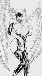 1girls alien big_breasts black_and_white bleez blue_skin breasts breasts_out clevage dc dc_comics female green_lantern:_the_animated_series green_lantern_(series) hand_on_breast hand_on_own_breast hand_on_own_chest head_wings large_breasts line_art looking_at_viewer monster_girl nipples rahurhe red_eyes red_lantern red_lantern_corps red_lips ripped_clothes ripped_clothing solo solo_female thick_thighs thighs tight_clothing torn_clothes uncolored vintem wings