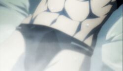 abs ai_no_kusabi animated bulge male on_back riki_the_dark solo topless