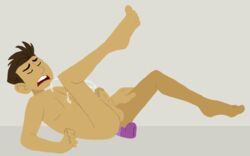 1boy anal_masturbation anal_penetration animated brown_hair chris_kratt closed_eyes cum_on_self cum_while_penetrated dildo dildo_in_ass erect_while_penetrated erection eyes_closed gay lad legs_apart legs_held_open lying_on_back male_only mouth_open nude orgasm_face prostate_stimulation self_fuck spread_legs tagme vibrating_dildo vibrator wild_kratts