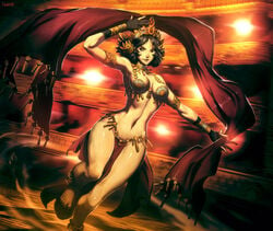 1girls belly_dancer belly_dancer_outfit brown_hair dancer dancer_outfit dancing genzoman harem_girl harem_outfit history loincloth mata_hari questionable seductive world_war_1