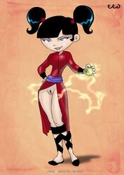 1girls black_hair bottomless female female_only hotdesigns2 kimiko_tohomiko tagme xiaolin_showdown