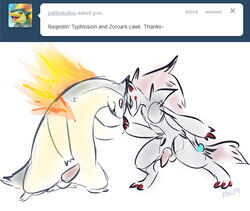 maim pokemon pokemon_(species) straight_hair tagme typhlosion zoroark