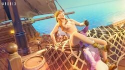 3d ass aura_(fortnite) background_character backwards_hat boots bottomless bottomless_female breasts completely_nude completely_nude_female eating_pussy fortnite hope_(fortnite) jacket looking_up multicolored_hair nude nude_female open_mouth partially_clothed partially_clothed_female pirate_ship public public_nudity public_sex pulling_hair rubixx_nsfw ship tattoo watching watching_sex yuri