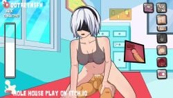 1boy 1girls anal anal_insertion anal_sex animated anime_style artist_name big_ass big_breasts big_butt big_nipples big_penis black_bra blush blush_lines bottomless bouncing_breasts bra breasts cartoony cowgirl_position crown cum cum_drip cum_in_ass cum_in_pussy cum_inside dotartnsfw dripping dripping_cum dripping_pussy dripping_semen female female female_focus female_on_top female_penetrated front_pussy front_view hands_on_hips hands_on_legs hole_house indoors juice juices longer_than_30_seconds lying lying_down lying_on_back male moan moaning moaning_in_pleasure moving mp4 nier nier:_automata nier_(series) nude on_desk on_hands_and_knees on_top reverse_cowgirl_position riding riding_penis sex sexual_intercourse shiny shiny_skin small_breasts small_waist sound sound_effects tagme thick thick_ass thick_lips thick_thighs underwear unseen_male_face vagina vaginal_insertion vaginal_juices vaginal_penetration video video_bra videos western_art wet wet_pussy woman_on_top yorha_2b