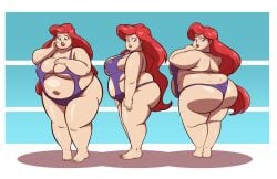 ariel ariel_(the_little_mermaid) ass axel-rosered bbw disney disney_princess fat fat_ass fat_butt monokini morbidly_obese obese obese_female one-piece_swimsuit swimsuit swimwear the_little_mermaid