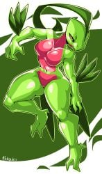 anthro anthro_only big_breasts breasts female fukouiro grovyle nintendo pokémon_(species) pokemon thick_thighs wide_hips