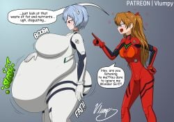 ass_expansion asuka_langley_sohryu big_ass big_belly big_breasts big_butt breast_expansion butt_expansion digestion fatal_vore female female_pred female_prey multiple_prey neon_genesis_evangelion plugsuit post-vore post-vore_weight_gain rei_ayanami thick_thighs vlumpy vore weight_gain