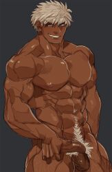 alpha_male balls bara big_balls big_muscles big_penis boner erection male male_only marototori muscles muscular nude penis solo solo_male