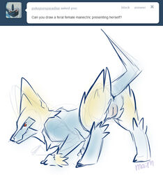 color female female_only fur furry maim manectric nudity pokémon_(species) pokemon sketch solo vulva