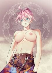 1female 1girls 1woman 2024 ai_generated big_breasts breasts delinquent female female_focus female_only gangster green_eyes nipple nipples partially_clothed partially_clothed_female partially_naked partially_naked_female partially_nude partially_nude_female pink_hair pink_nipples senju_kawaragi sensual slut tokyo_revengers topless whore