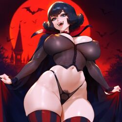 1girls ai_generated bat black_hair blue_eyes cape curvy curvy_figure fangs female_only goth goth_girl hotel_transylvania jagat_ai large_breasts mavis_dracula nipples nipples_visible_through_clothing novelai pubic_hair pubic_hair_peek red_moon solo solo_focus thiccwithaq_(ai_style) vampire vampire_girl vampire_teeth