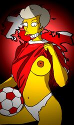 ball breasts claudia-r clothes color female female_only human lindsey_naegle nipples piercing soccer_ball solo tagme the_simpsons