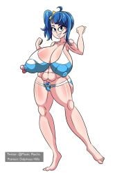 aged_up big_ass big_breasts bikini blue_eyes blue_hair censored cure_sky dalpheushills hirogaru_sky!_precure huge_breasts ponytail precure pretty_cure pubic_hair side_ponytail smile sora_harewataru