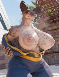 1girls 2024 3d 3d_model absurd_res anthro anthro_only bethesda_softworks big_breasts big_nipples bodily_fluids body_writing breasts cum cum_on_breasts deathclaw deathclaw_(vulgarvictor) eliesabeth_(vulgarvictor) fallout female female_deathclaw female_only genital_fluids guidugalle hi_res horn looking_at_viewer microsoft nipples non-mammal_breasts scales scalie solo steam sweat tally_marks thick_thighs vulgarvictor wide_hipped_female writing_on_body