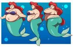 ariel ariel_(the_little_mermaid) ass axel-rosered bbw disney disney_princess fat fat_ass fat_butt mermaid mermaid_girl mermaid_tail morbidly_obese obese obese_female the_little_mermaid underwater