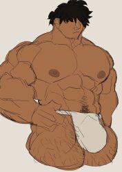 balls bara big_balls big_muscles big_penis bulge flaccid fundoshi fundoshi_only male male_only marototori muscles muscular penis solo solo_male