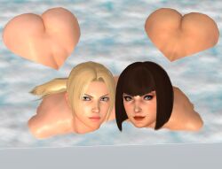 2girls 3d 3d_(artwork) anna_williams ass ass_raised ass_up bandai_namco bath bathing bathtub big_ass blonde_hair blue_eyes bob_cut brown_hair brunette_hair european_female fighting_game foam fringe looking_at_viewer looking_up looking_up_at_viewer milf namco nina_williams ponytail purrbomb42 seductive_smile silf silfs sisters smiling smiling_at_viewer tekken tekken_1 tekken_2 tekken_3 tekken_7 tekken_tag_tournament_2 water white_female