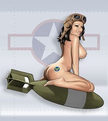 1girls ass breasts female female_focus female_only history nipples pinup robert_ricci solo solo_female solo_focus world_war_2 ww2