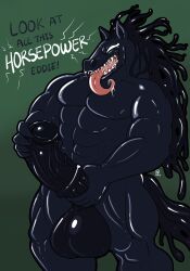 animal_genitalia animal_penis anthro equine_genitalia equine_penis genitals glistening glistening_body glitchedweasel hi_res horse_venom_(marvel) humanoid male male_only marvel masturbation muscular penis solo symbiote venom_(marvel)