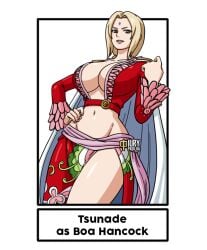 big_hips blonde_hair boa_hancock_(cosplay) cosplay female female_only iury_padilha large_breasts legs looking_at_viewer naruto naruto_(series) one_piece smiling tsunade