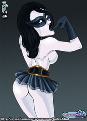 1girls 8nephila8 artist_logo catthouse_studios dc female female_focus female_only nightshade_(dc) nymphomancer shadowpact skirt solo suicide_squad topless topless_female