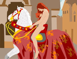 canneryratt casual equine female feral history horse horseback_riding human lady_godiva medieval_england pale_skin public public_domain tagme