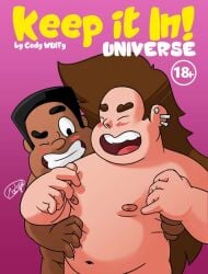 cartoon_network dark-skinned_male enjoying excitement experimentation greg_universe greg_universe_(young) harold_smiley holding_from_behind implied_anal implied_sex light_skinned_male male_only rear_entry steven_universe surprised