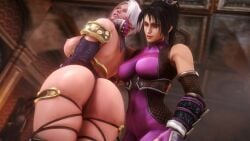 2girls 3d animated ass_focus big_ass big_breasts dominant_female female female_only isabella_valentine looking_at_ass noname55 partially_clothed soul_calibur sound spanking submissive_female tagme taki video