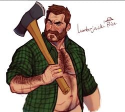 beard belly hairy_chest hairy_male john_price lumberjack male male_focus male_only muscular muscular_male pecs