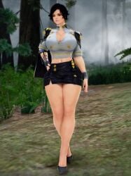 1female 3d ai_generated big_breasts big_butt black_desert black_desert_online black_hair blackroga brown_eyes clothed curvy dommy_mommy earrings female_focus fog forest full_body heels heroine high_heels lipgloss looking_at_viewer makeup mature_female milf mmorpg screenshot short_skirt skirt sorceress_(black_desert) thick_legs thick_thighs uniform voluptuous wide_hips