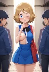 ai_generated pokemon public_nudity serena_(pokemon) teenager young