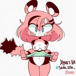 60fps ai_voice_acted angry angry_face animated annoyed bandage blue_eyes boobs breasts chest chibi chinese_voice_acting colored cute dialogue diives english_voice female_only furry green_clothing no_bra no_humans no_panties no_pants no_sex pink_fur pink_hair ripped_clothing saku_ushi shouting sound speech_bubble tagme text video voice_acted watermark white_background white_fur xigua_(diives) xingzuo_temple yelling