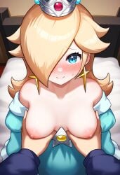 1boy 1boy1girl 1girls 2d adorable aerolae ai_assisted ai_generated anime anime_style aroused bare_breasts blue_eyes blush breast_grab breast_play breast_press breast_squish breasts breasts_exposed breasts_focus breasts_out breasts_out_of_clothes crown cute earrings enjoying execro eye_behind_hair female fondling fondling_breast grabbing groping groping_breasts happy hi_res highres intimacy looking_at_viewer male male_pov mario_(series) medium_breasts naked_breasts nintendo nipples open_clothes open_shirt pink_nipples platinum_blonde_hair pleasured pov princess princess_rosalina smile super_mario_bros. super_mario_galaxy super_smash_bros. uncensored