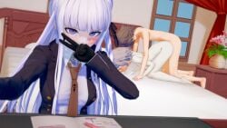 1boy 1boy2girls 1girls 2girls1boy 3d 3d_(artwork) danganronpa danganronpa_(series) danganronpa_2:_goodbye_despair female jedash01 kirigiri_kyouko koikatsu koikatsu_(medium) naegi_makoto nanami_chiaki sex