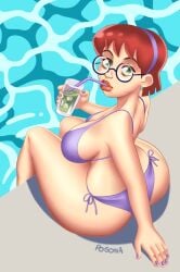 1girls 2025 2d 2d_(artwork) artist_request ass big_ass big_breasts bikini bikini_bottom bikini_top bra breasts cocktail curvaceous curvy curvy_female curvy_figure digital_drawing_(artwork) female female_focus female_only glasses green_eyes judith_(summertime_saga) light-skinned_female light_skin panties pool poolside red_hair showing_off sideboob sitting summertime_saga teenage_girl teenager thick_ass thick_thighs water watermark