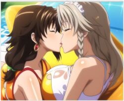 2females ai_generated grayfia_lucifuge high_school_dxd lesbian_couple lesbian_kiss lesbian_sex venelana_gremory yuri yuri yuri