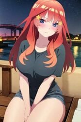 ai_generated blue_eyes breasts busty go-toubun_no_hanayome nakano_itsuki red_hair shy