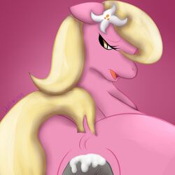 anus blonde_hair cum cum_inside flower friendship_is_magic fur hair lildarkvixen lily_valley_(mlp) my_little_pony open_mouth orgasm pink_fur vaginal_penetration yellow_eyes