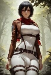 1futa 2d ai_generated annoyed attack_on_titan belt big_penis black_eyes black_hair brown_jacket bulge confused_look confusion cowboy_shot cropped_jacket disgust disgusted disgusted_look flaccid forest from_below fully_clothed futanari jacket large_penis long_legs long_sleeves looking_at_viewer medium_breasts mikasa_ackerman outdoors pants santopati scarf self_upload slim slim_waist solo thigh_strap tree uniform viewed_from_below white_legwear wide_hips