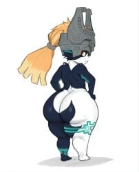 1girls ass big_ass big_butt big_thighs dat_ass female female_focus female_only flat_chest flat_chested from_behind hand_on_hip huge_ass midna multicolored_body naked naked_female nintendo orange_hair shortstack small_breasts solo solo_female solo_focus the_legend_of_zelda thick_thighs ttt_ia23 twilight_princess white_background white_skin wide_hips